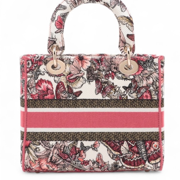 Lady Dior Pink and White Butterfly Floral Design - Picture 2 of 11